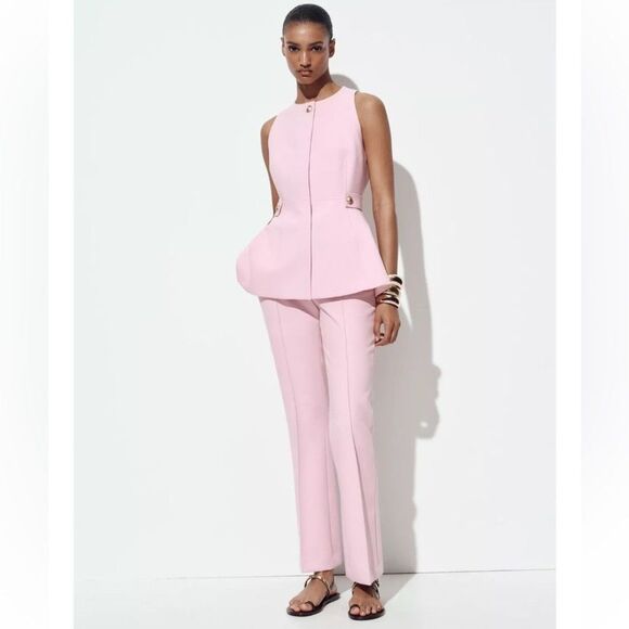 Zara Jackets & Blazers - NWT Pink barbie Vest and trousers Set Size Small / XS